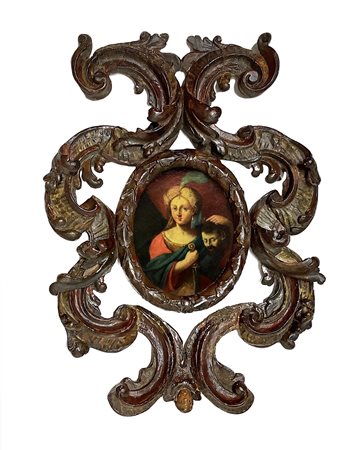 Ovale raffigurante Giuditta con testa di Oloferne, Fine 17° / 18° secolo