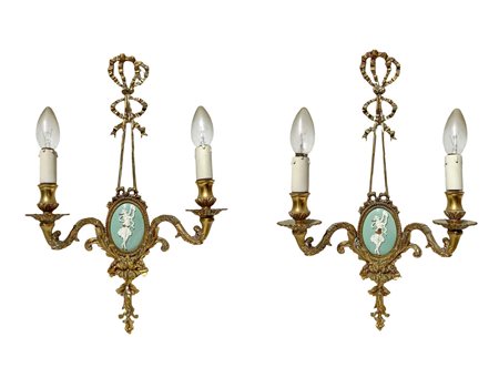 N. 2 Appliques a due luci, 20° secolo