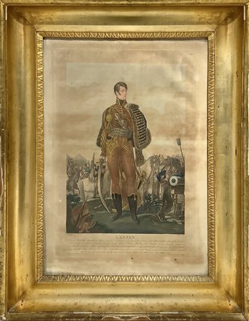 Cornice con stampa in legno dorato