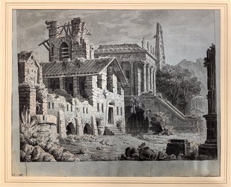 Paesaggio con ruderi di una villa, 19° secolo