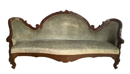 Divano Luigi Filippo in legno di mogano, tre posti, Mid 19° secolo