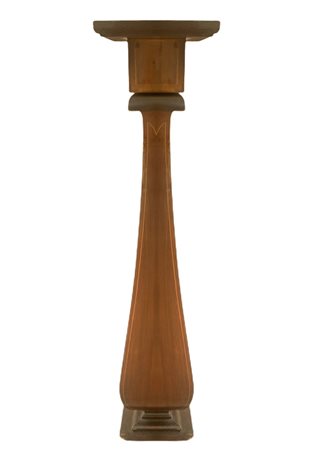 Colonna a balaustra con base quadrata in legno di palissandro.