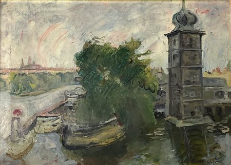 Romano, Elio (Trapani 1909-Catania 1996)  - Lungosenna parigino. 