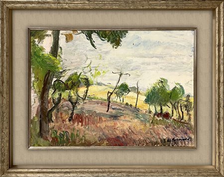 Romano, Elio (Trapani 1909-Catania 1996)  - Paesaggio con alberi