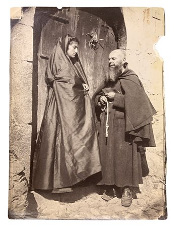 Von Gloeden, Wilhelm (Wismar1856-Taormina  1931)  - Monaco a colloquio con personaggio