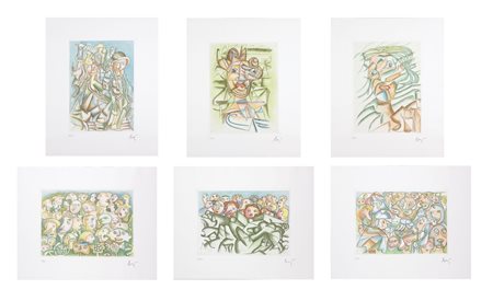 BAJ ENRICO Milano 1924 - 2003 Cartella "Futurismo statico" 1983, composta da...