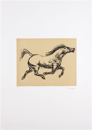 MESSINA FRANCESCO Linguaglossa (CT) 1900 - 1995 Milano "Cavallo" 70x50...
