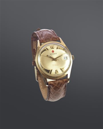 RODANIA Solo tempo, anni '80, Diam. 34 Cassa laminata in oro giallo Movimento...