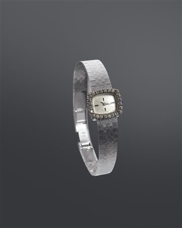 ARSA Orologio gioiello, di forma, in oro bianco, anni '50 19x16 Movimento a...