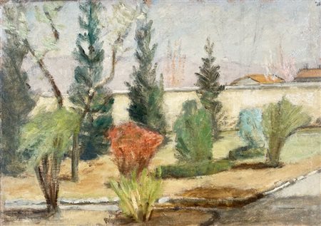 COCCHETTI CAMILLO Milano (Mi) 1922 Paesaggio 1970 Olio su tela 33,00x46,00...