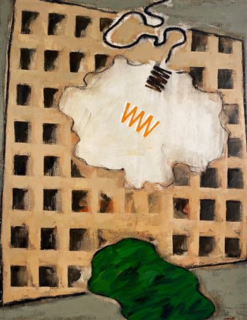 CERETTI MINO Milano (Mi) 1930 Città 2003 Olio su tela 92,00x73,00 Certificato...