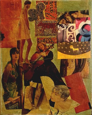 ASINARI FRANCO Mantova (Mt) 1916 Senza titolo Mista e collage su cartoncino...