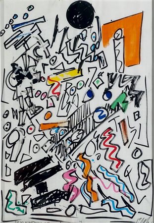 DANGELO SERGIO Milano (Mi) 1932 Chinatown della stadera Mista su carta...