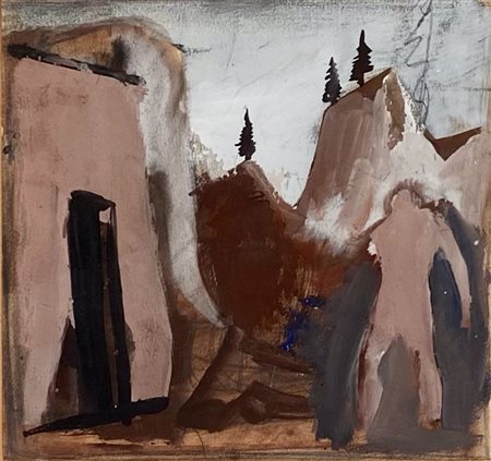 SIRONI MARIO Sassari (Ss) 1885 Composizione con figure e montagne 1930...