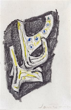 SANTOMASO GIUSEPPE Venezia (Ve) 1957 Progetto per spilla Pastello su...