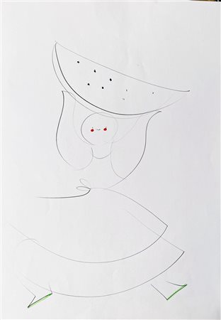 PONTI LISA Milano (Mi) 1922 Senza titolo Disegno su carta 30,00x21,00 Firmato...