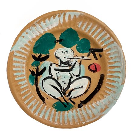 ROGNONI FRANCO Milano (Mi) 1913 Figura Mista su carta 23,00x23,00 Certificato...