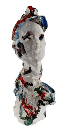 TRECCANI ERNESTO Milano (Mi) 1920 Volto Scultura in ceramica smaltata (pezzo...