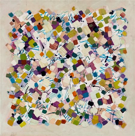 POGLIANI ALDO Milano (Mi) 1936 Composizione 1982 Olio su tela 60,00x60,00...