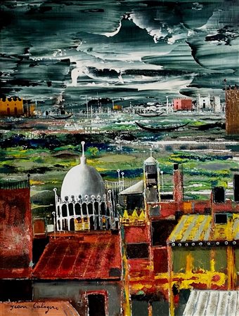 JEAN CALOGERO Catania (Ct) 1922 Venezia - Dai tetti 1970 Olio su tela...
