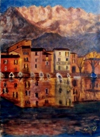 LUCA GUALANDRIS, Pescarenico all'imbrunire, 2020