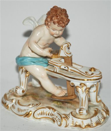 Meissen, scultura in porcellana raff. angelo 
