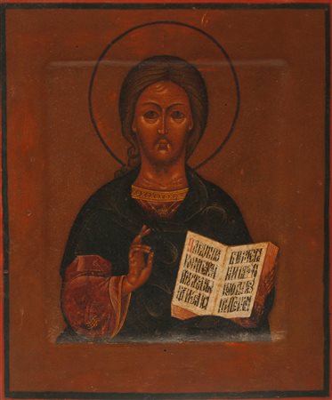 Icona russa raff. Cristo Pantocratore, sec. 