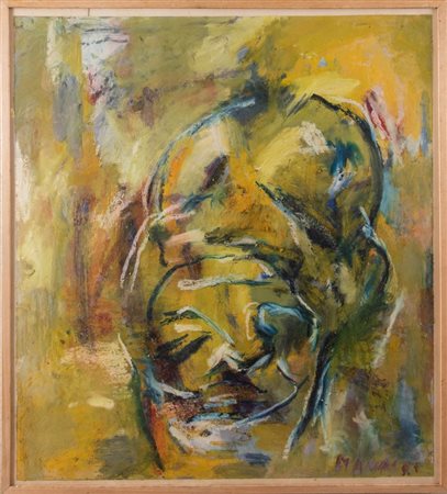 PIERO MANAI (Bologna 1951 - 1988) "Grande Testa", 1981. Olio e tecnica mista...