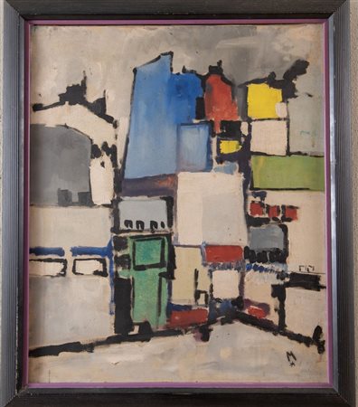 SANTE MONACHESI (Macerata 1910 - Roma 1991) "Paesaggio". Olio su tela. Cm...