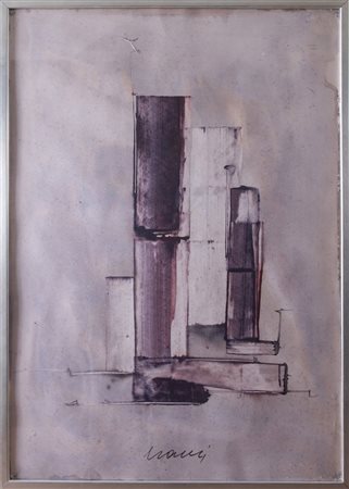 MARIO NANNI "Senza titolo". Tecnica mista su carta. Cm 100x70. Opera firmata...