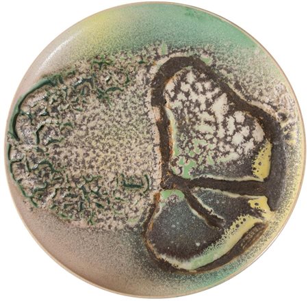 CARLO ZAULI (Faenza 1926 - 2002) "Piatto". Piatto in ceramica policroma....