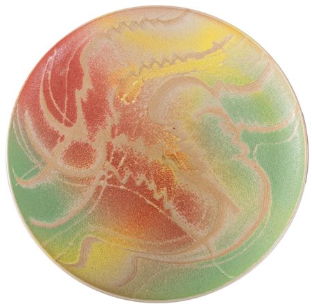 CARLO ZAULI (Faenza 1926 - 2002) "Piatto". Piatto in ceramica policroma....