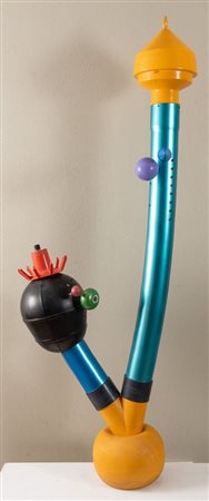 ALE GUZZETTI (Tradate 1953) "Re e regina", 1989. Plastica e materiali vari...