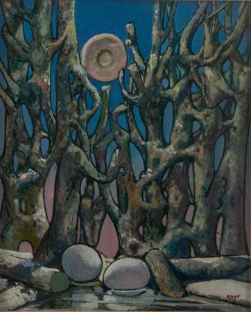 ANTOINE MAYO (Port Said 1905 - Seine-Port 1990) "Paysage nordique", 1968....