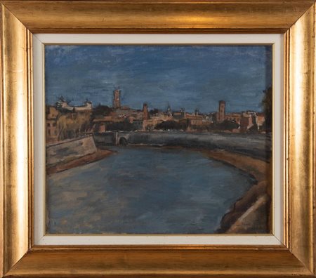 ORFEO TAMBURI (Jesi 1910 - Parigi 1994) "Paesaggio romano". Anni '40. Olio su...