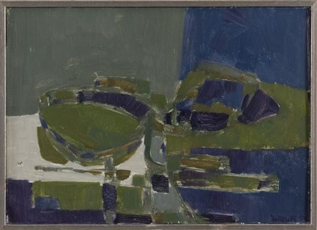 SERGIO ROMITI (Bologna 1928 - 2000) "Composizione", 1954. Olio su tela. Cm...