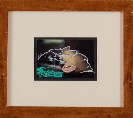 MARIO SCHIFANO (Homs 1934 - Roma 1998) "Senza titolo". Fotografia ritoccata a...