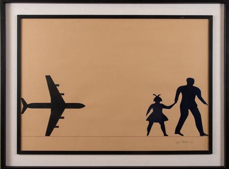 RENATO MAMBOR (Roma 1936 - 2014) "Segnali", 1962. Smalto su cartone. Cm...