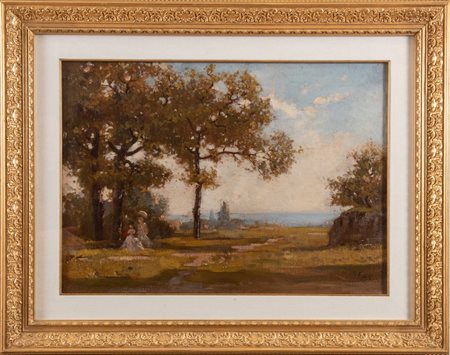 GIULIO FIORI (Bologna 1909 - 1991) "Paesaggio". Olio su tela. Cm 50,5x70,5....