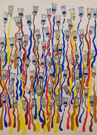 FERDANDEZ ARMAN (Nizza 1928 – New York 2005) "Senza titolo". Tecnica mista su...