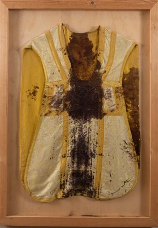 HERMANN NITSCH (Vienna 1938) "Pianeta", anni '80. Sangue su pianeta. Cm...