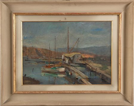 NORMA MASCELLANI (Bologna 1909 - 2009) "Marina". Anni '50 del XX secolo. Olio...