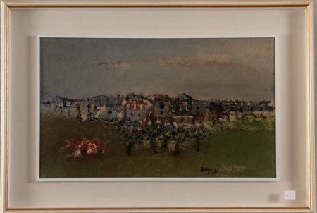 MANLIO BACOSI (Perugia 1921 - 1998) "Paesaggio". Olio su tela. Cm 30x50....