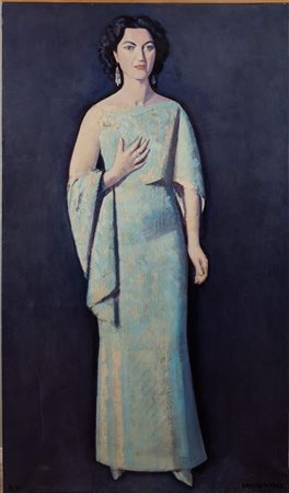 GUIDO CADORIN (Venezia 1892 - 1976) "Ritratto di contessa", 1962. Olio su...