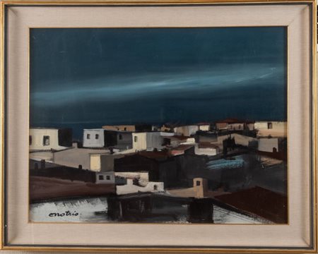 ENOTRIO PUGLIESE (Buenos Aires 1920 - Pizzo 1989) "Paesaggio a Cariati",...