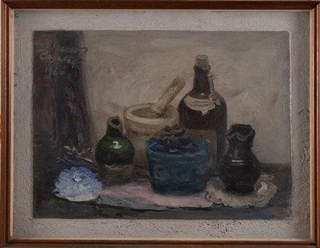 MACEO CASADEI (Forlì 1899 - 1992) “Natura morta”, 1966. Affresco. Cm 40x55....