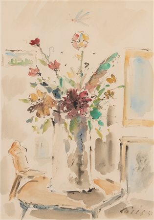 FILIPPO DE PISIS (Ferrara 1896 - Milano 1956), "Vaso di fiori", 1951....