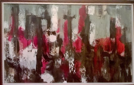 BRUNO PULGA (Bologna 1922 - 1992) "Senza titolo". Olio su carta applicato su...