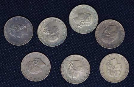 LOTTO DI 7 MONETE REPUBBLICA ITALIANA da 20 lire 1958