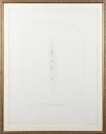 Lucio Fontana (1899 - 1968) CONCETTO SPAZIALE acquaforte, cm 60x40 26/50....